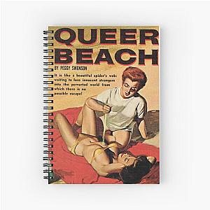 Queer Beach Lesbian Pulp Cover Spiral Notebook