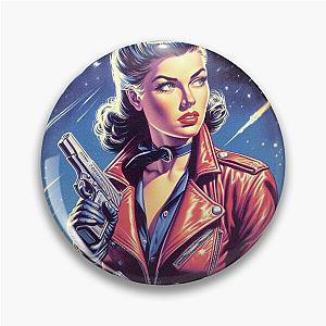 Retro Sci-Fi Girl Pin