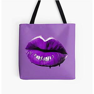 Shiny Purple Kiss All Over Print Tote Bag