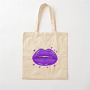 Valentine Lips Purple kiss Cotton Tote Bag