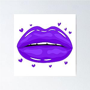 Valentine Lips Purple kiss Poster