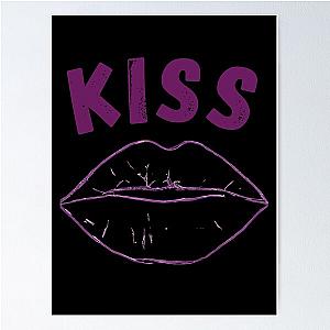 Romantic Purple KISS Graphic Poster