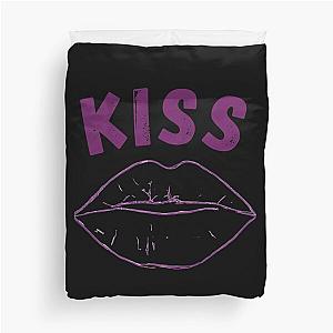 Romantic Purple KISS Graphic Duvet Cover