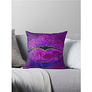 Purple kiss lips Throw Pillow