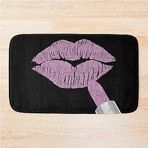 Lilac Lips, deep lilac purple lipstick on kissing lips, purple kiss Bath Mat