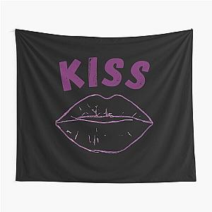 Romantic Purple KISS Graphic Tapestry