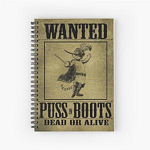 Puss in Boots Wanted Poster Spiral Notebook