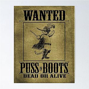 Puss in Boots Wanted Poster Poster