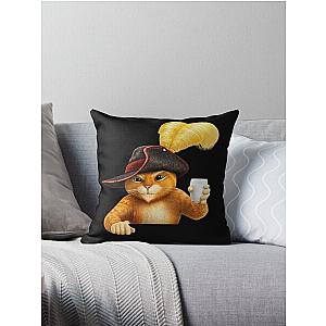 Puss in Boots  memes Throw Pillow