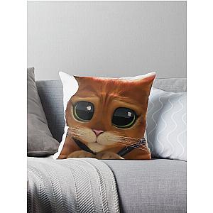 cute puss in boots  Throw Pillow