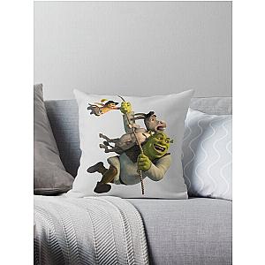 Shrek, Donkey and Puss in Boots from Shrek Movie Throw Pillow