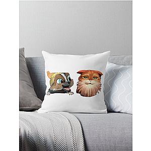 Cute Perrito & puss in boots  Throw Pillow