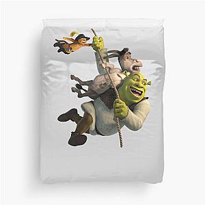 Shrek, Donkey and Puss in Boots from Shrek Movie Duvet Cover