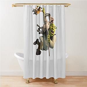 Shrek, Donkey and Puss in Boots from Shrek Movie Shower Curtain