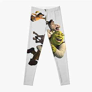 Shrek, Donkey and Puss in Boots from Shrek Movie Leggings