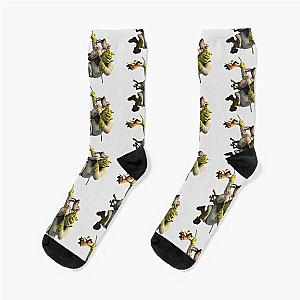 Shrek, Donkey and Puss in Boots from Shrek Movie Socks