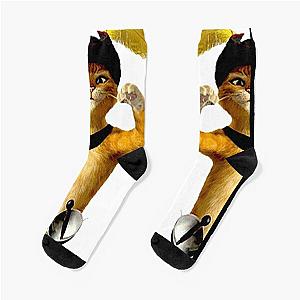 PUSS IN BOOTS :Sword Cat Abstract Print Socks