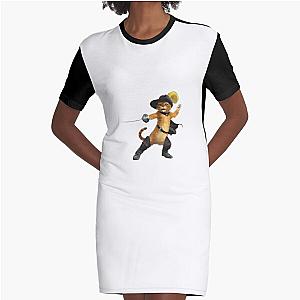 fun puss in boots Graphic T-Shirt Dress