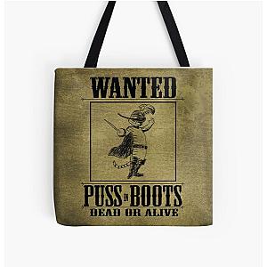 Puss in Boots Wanted Poster All Over Print Tote Bag