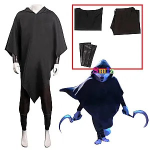 TV Puss in Boots Cosplay Death Wolf Black Hoodie Cloak Pants Halloween Costume Outfit