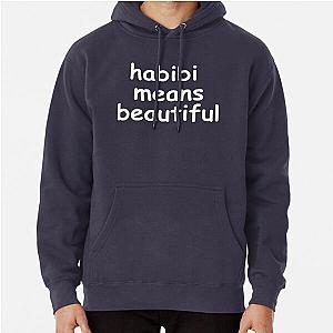 Quackity Hoodies - Habibi means beautiful Quackity beanie Pullover Hoodie RB2905