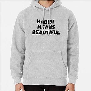 Quackity Hoodies - Habibi Means Beautiful - Quackity Beanie - bold black Pullover Hoodie RB2905