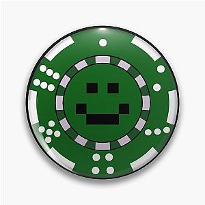 Quackity Pins - Quackity Green Smile Poker Chip Pin Badge