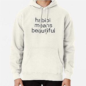 Quackity Hoodies - Habibi Means Beautiful - Quackity Beanie - white Pullover Hoodie RB2905