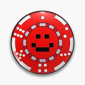 Quackity Pins - Quackity Red Smile Poker Chip Pin Badge