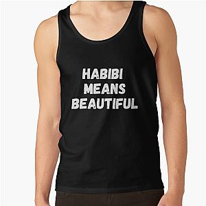 Quackity Tank Tops - Habibi Means Beautiful - Quackity Beanie - Bold White  Tank Top RB2905