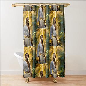 Quando Rondo in White Robe  Shower Curtain