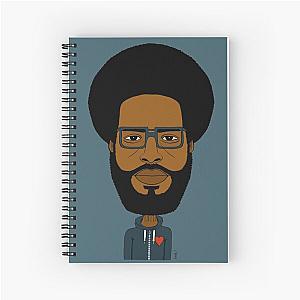 Hip hop drummer drawn portrait. (Color  Hoodie) Spiral Notebook