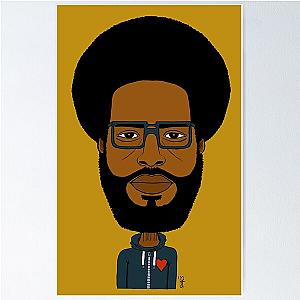 Hip hop drummer drawn portrait. (Color  Hoodie) Poster