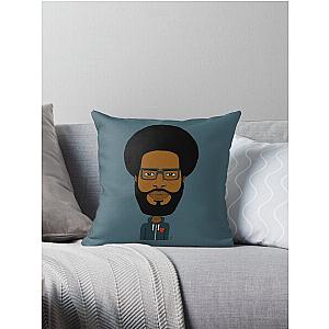 Hip hop drummer drawn portrait. (Color  Hoodie) Throw Pillow