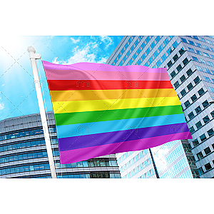Nine Striped Rainbow Flag - Gilbert Baker PN0112