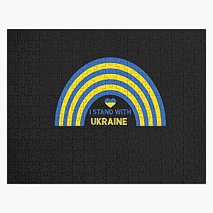 Ukraine Rainbow Flag I Stand with Ukraine Ukrainian Flag Ukraine Support Jigsaw Puzzle RB1603