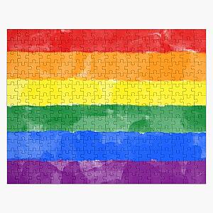 Watercolor LGBT+ Rainbow Pride Flag Jigsaw Puzzle RB1603