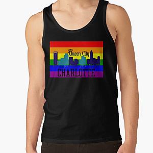 Charlotte Gay Pride - Queen City - Queen City Charlotte LGBT - Rainbow Flag Shirt Tank Top RB1603