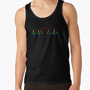LGBT Gay Pride Rainbow Flag Heartbeat Tank Top RB1603