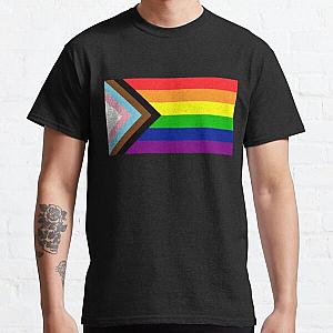 Rainbow T-Shirts - Progress Gay Pride Flag| Gay Pride Shirt| LGBT Rainbow Tee | New Pride Flag Classic T-Shirt RB1603