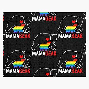 Mama Bear Proud Mom Rainbow Flag LGBT Pride Mother's Day Jigsaw Puzzle RB1603