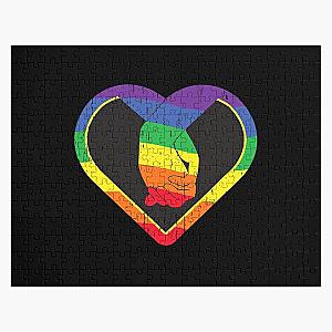 No Gender Gay Pride Love Rainbow Flag Proud Jigsaw Puzzle RB1603