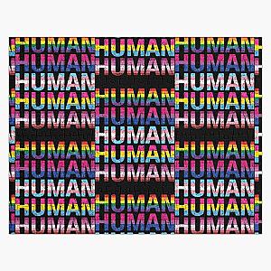 HUMAN LGBTQ Gay Pride Awareness Rainbow Flag Queer Transgender Rights Jigsaw Puzzle RB1603