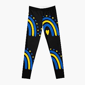 Ukraine Rainbow Flag I Stand with Ukraine Ukrainian Flag Ukraine Support Leggings RB1603