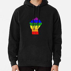 Rainbow Hoodies - Resist Fist Rainbow Flag Gay Pride Pullover Hoodie RB1603