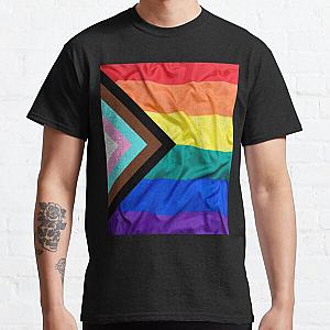 Rainbow T-Shirts - PROGRESS PRIDE FLAG LGBT NEW PRIDE FLAG RAINBOW EQUALITY Classic T-Shirt RB1603