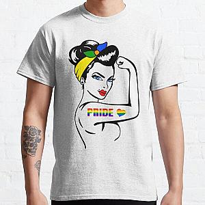 Rainbow T-Shirts - Pride  Rosie The Riveter  Rainbow  LGBT  Classic T-Shirt RB1603