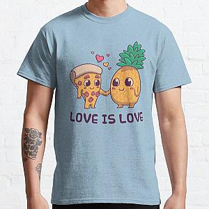 Rainbow T-Shirts - Love is Love Pineapple Pizza // Pride, LGBTQ, Gay, Trans, Bisexual, Asexual Classic T-Shirt RB1603