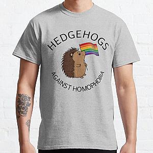 Rainbow T-Shirts - Hedgehogs Against Homophobia: LGBTQIA+ Ally Classic T-Shirt RB1603