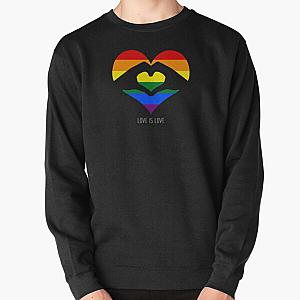 Rainbow Sweatshirts - Love Is Love LGBT Rainbow Heart  Pullover Sweatshirt RB1603